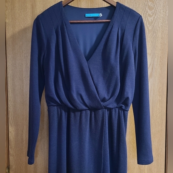 Alice + Olivia Wool Long Sleeve Wrap Maxi Dress - Picture 3 of 7